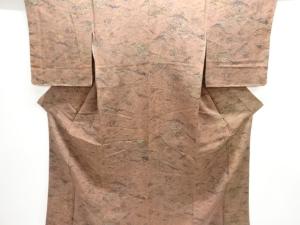 未使用品　南部幸雄作 田舎風景模様小紋着物